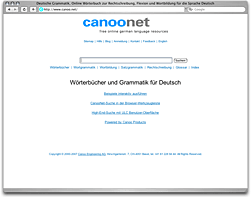 Browser-Screenshot - www.canoo.net