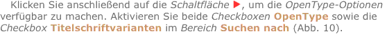 Klicken Sie anschließend auf die Schaltfläche ?, um die OpenTyp