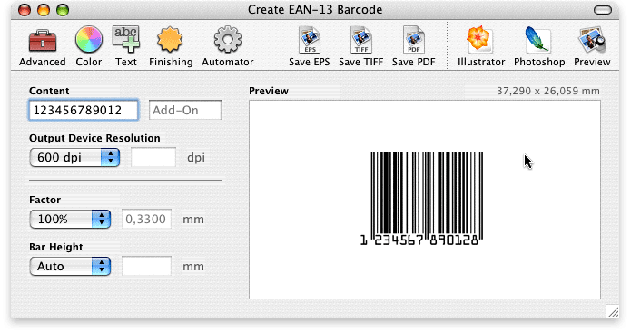 Screenshot - Barcode Producer