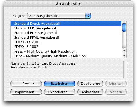 Screenshot – QuarkXPress Drucken QuarkXPress