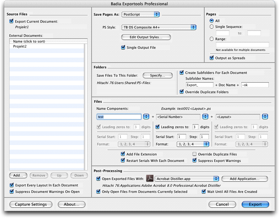 Screenshot – Exportools Professional