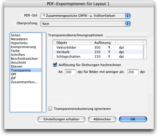 Screenshot – QuarkXPress Export EPS, PS, PDF