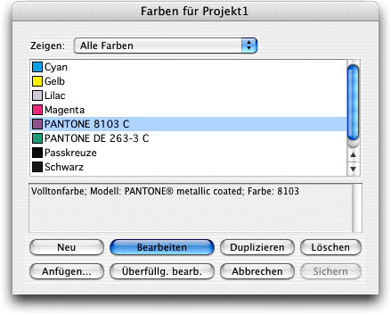 Screenshot – QXP Farben bearbeiten