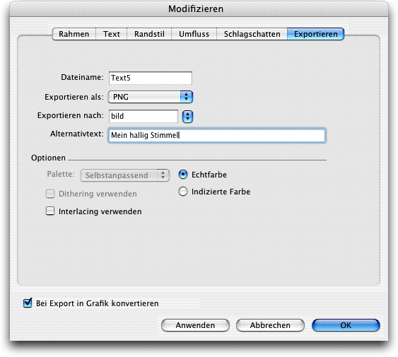 Screenshot - HTML in QuarkXPress