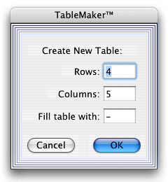 Screenshot – TableMaker